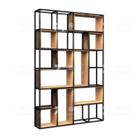 臻远ZY-SNJ-10置物架办公室隔断展示架落地多层书架客厅铁艺收纳架