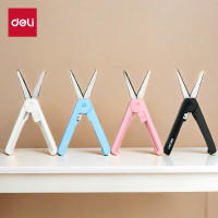 得力(deli) 迷你便携式开箱剪刀推拉结构秒变美工刀混色6072