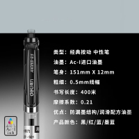 得力(deli) S01中性笔0.5mm子弹头经典办公按动笔水笔 黑色 12支/盒