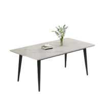 戴劲 岩板餐桌椅组合新中式家用现代简约方形饭桌小户型1.3米单桌