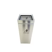 铭洁威大堂走廊商场酒店磨砂不锈钢垃圾桶(砂钢色)