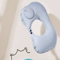 四万公里SW9008灰色牛奶丝 按压充气U型枕