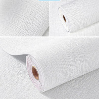 墨斗鱼 亚麻纹自粘墙贴2950白色0.5*2.8m*2.5mm