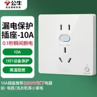 公牛GTPZ223 二三极带漏电保护插座10A 10个装