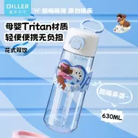 迪乐贝尔 腊肠狗tritan塑料杯630ml[D2531] 女生高颜值吸管杯简约可爱便携随手杯