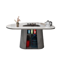 戴劲 岩板茶桌椅组合现代家用阳台简约茶桌办公室泡茶桌 1.3桌+3主椅