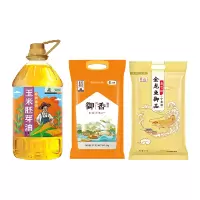 北大荒金老农粮油组合装B2 非转基因玉米胚芽油5L+中粮皇家粮仓御香东北大米5kg+金龙鱼御品麦芯粉5kg