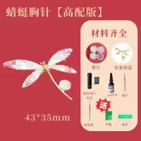 非遗手工螺钿胸针diy材料包社区团建沙龙活动暖场蝴蝶饰品发簪 高配款蜻蜓胸针-螺钿全套材料包
