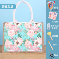 蝶骨巴特帆布包diy材料包手工制作手提袋三八节暖场活动节日礼物 繁花似锦 材料_横款*多种