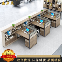 鑫金虎 屏风职员桌高箱 F型三人位含柜