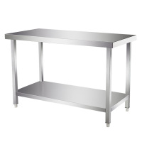 晋舰 打荷台不锈钢工作台置物架厨房操作台 双层1000*500*800mm