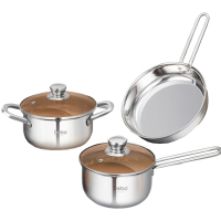 德铂锅具尚特尔三件套导热均匀不挑炉灶锅具套装DEP-919