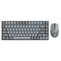 联想(Lenovo)小新K1S 轻音无线键鼠套装 68键 双色键帽多快捷键 果冻触感机械回弹 3档DPI 暮霭灰