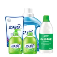 蓝月亮洗衣液(瓶2kg*1+袋1kg*2)+洗手液(500g+500g)+消毒液600g
