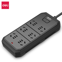 得力(deli) 18335(05)延长线插座_6组_5米(黑) 单位:个