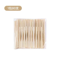 一次性水果叉竹制竹签家用食品级安全竹叉 1包[80支]