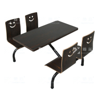 臻远 ZY4040818 连体餐桌椅组合食堂员工餐厅四人位连体餐桌