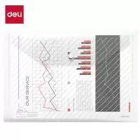 得力(deli) A4加厚透明文件袋 按扣资料试卷袋 防水档案袋公文袋 5501透明-起订100