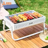 尚烤佳(Suncojia)户外烧烤架 便携式木炭烧烤炉 家用烧烤炉带炭槽碳烤炉烧烤架子 朋白烧烤炉 LS-023