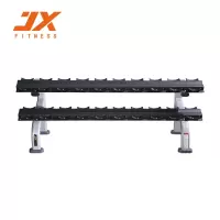 军霞(JUNXIA)双层哑铃架JX-825 健身房固定磅数哑铃套装(含哑铃)