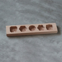 洁雅杰木质月饼模具冰皮广式月饼模子 家用不粘南瓜饼馒头模具 5孔