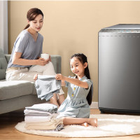 美的 小天鹅 全自动洗衣机10公斤波轮家用 银离子除菌除螨免洗 阻尼钢化门盖 TB100VT615AWY