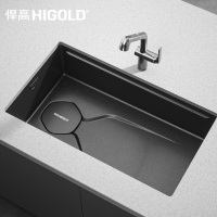悍高厨房水槽LS1.0 pro系列952498T哑黑石纹板.304材质.750*430*223mm