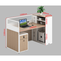 汇鑫亚美办公家具职员办公桌椅组合简约工位桌单人位(木纹色3)