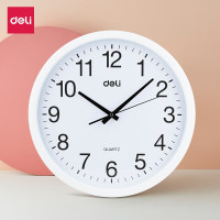 得力 9005机芯精准挂钟 30cm12寸白色