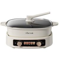 小熊DHG-D60J1鸳鸯电火锅火锅家用鸳鸯锅分体式电煮多功能电热锅大容量电锅-6L