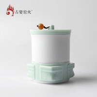 古婺窑火四方如意盖碗 C103