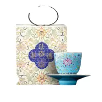 苏氏陶瓷(SUSHI CERAMICS) J1059 珐琅彩缠莲枝品茗杯 60ml (单位:个) 蓝色