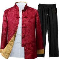 中国风唐装男中青年演出服装礼服