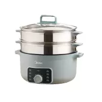 美的(Midea)大容量蒸锅 电火锅16升60分钟定时上蒸下煮食品级不锈钢蒸格ZGE3002
