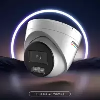 HIKVISION海康威视监控摄像头400万超清全彩可录音POE网线供电半球3347SWDV3-L 4MM