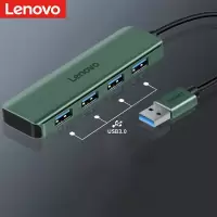 联想(Lenovo)USB3.0分线器4口高速扩展坞笔记本电脑延长线拓展坞转换器小新拯救者转换头通用 绿色