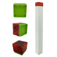 萤泽Z1180防外破太阳能警示灯120*120*1200mm 8W IP65 DC5.2V 5000K 红白色(台)