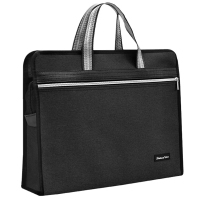 百利文 H8124黑色双层拉链手提袋