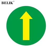 BELIK 直行箭头地面警示贴 直径30CM 防滑防水耐磨地贴圆形仓库厂房车间地面引导警告标识贴DT-13