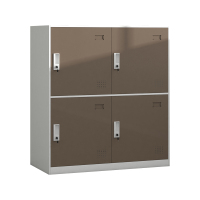 臻远 ZY-GYGC-32 彩色书包柜员工宿舍更衣柜矮柜多门储物柜 四门咖白色