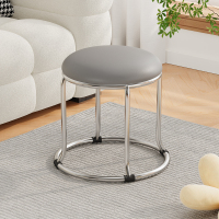 顾宅实心钢筋客厅沙发茶几矮板凳 电镀实心钢筋 猫爪皮深灰色[防猫爪+承重800斤]