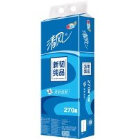 清风 清风卷纸 新韧纯品 卫生纸 3层270段 10卷/提 1提价格(10提起定)