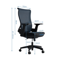 臻远 ZY-6615 办公椅弓形椅电脑椅职员椅会议椅子家用网面椅靠背椅 黑胶