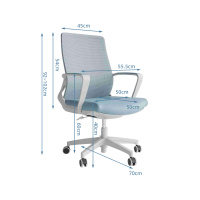 臻远 ZY-6627 办公椅转椅家用网面电脑椅 会议椅靠背可升降转椅 白胶