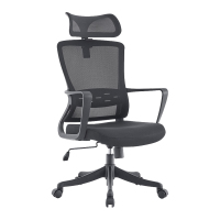 臻远ZY-6630 办公椅转椅电脑椅电竞椅人体工学网布椅学习椅 黑胶