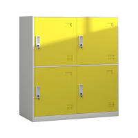 臻远 ZY-GYGC-34彩色书包柜员工宿舍更衣柜矮柜多门储物柜 四门黄色