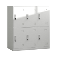 臻远 ZY-GYGC-36彩色书包柜员工宿舍更衣柜矮柜多门储物柜 六门灰白色