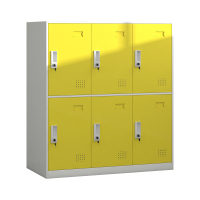 臻远 ZY-GYGC-39彩色书包柜员工宿舍更衣柜矮柜多门储物柜 六门黄色