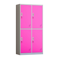 臻远 ZY-GYGC-51彩色员工更衣柜存包柜浴室换衣柜健身房多门储物柜 四门白框红门