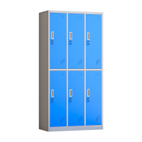 臻远ZY-GYGC-58彩色员工更衣柜存包柜浴室换衣柜健身房多门储物柜 六门白框蓝门